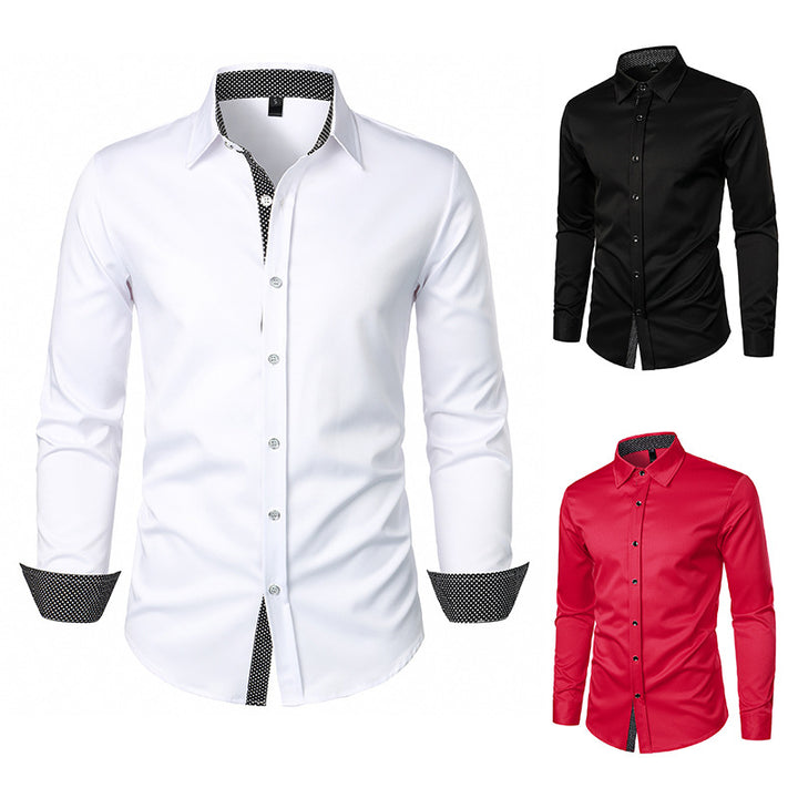 Herren elegantes Sommerhemd mit polierten Druckdetails Aliams