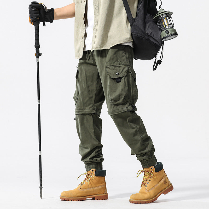 Herren funktionale Cargo-Hose mit verstellbarem Bund und Mehrzwecktaschen Aliams