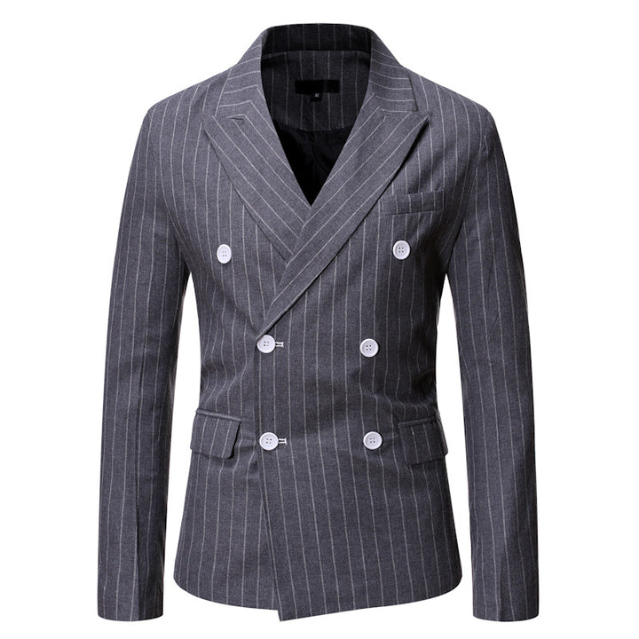 Herren elegante Doppelreiherjacke mit Nadelstreifen Aliams