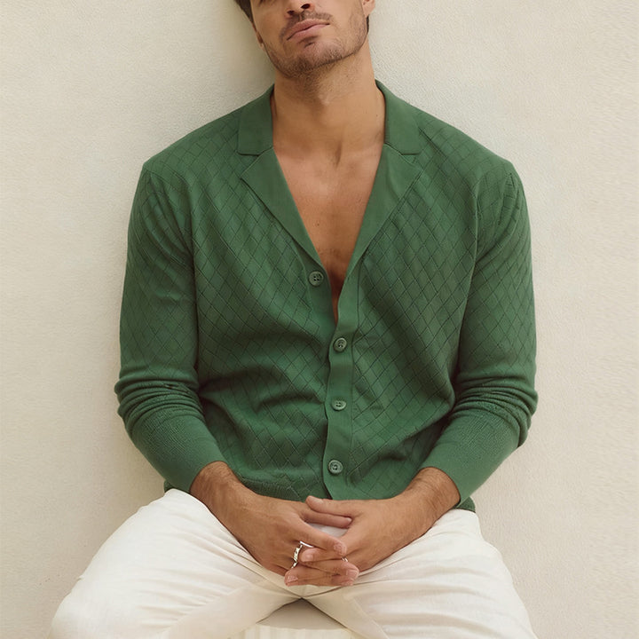 Herren elegante Strickjacke mit hochwertigem Muster Aliams