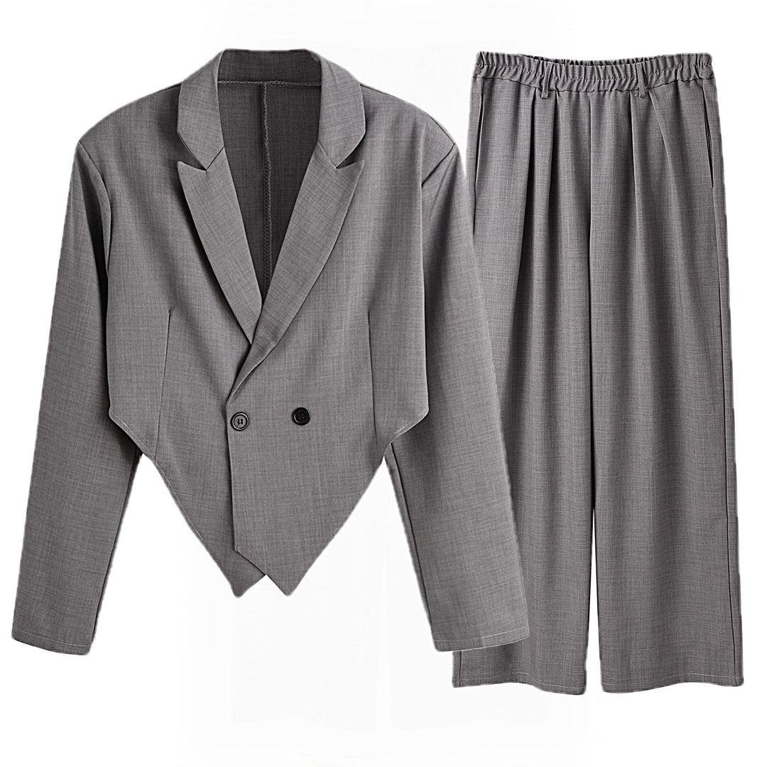 Damen eleganter Blazer mit hochgeschnittener Silhouette und passender Hose Aliams