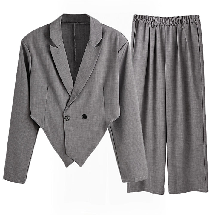 Damen eleganter Blazer mit hochgeschnittener Silhouette und passender Hose Aliams