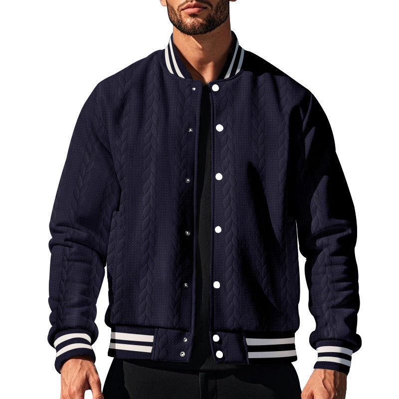 Herren urbane Collegejacke mit strukturiertem Strickdesign Aliams