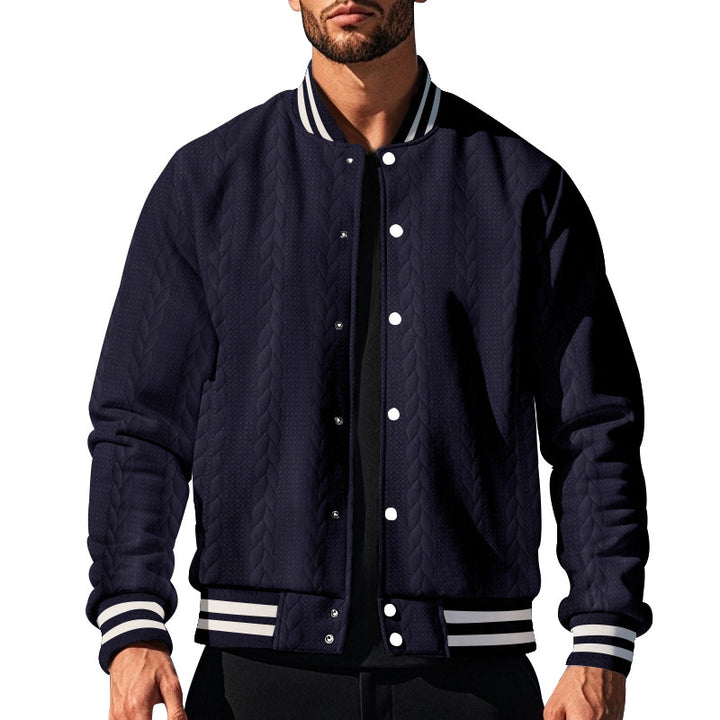 Herren urbane Collegejacke mit strukturiertem Strickdesign Aliams
