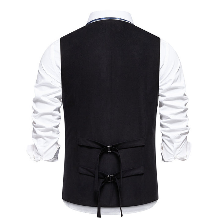 Herren elegante Weste mit doppelter Knopfleiste und praktischen Taschen Aliams