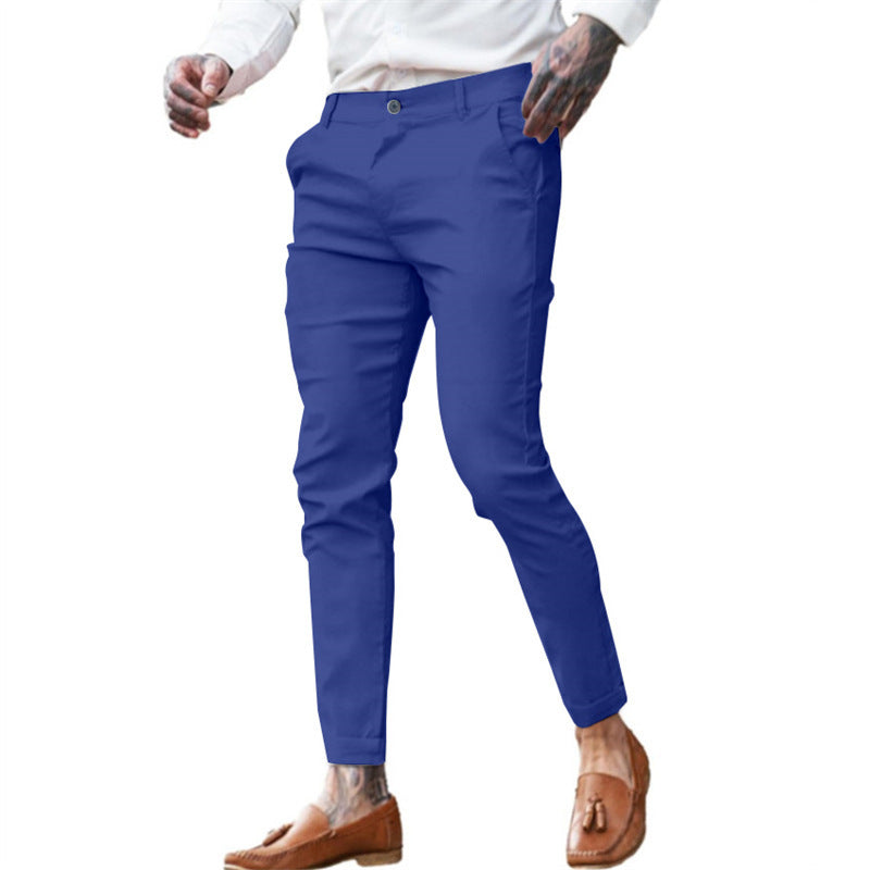 Herren elegante Slim-Fit Businesshose mit elastischem Bund und praktischen Taschen Aliams
