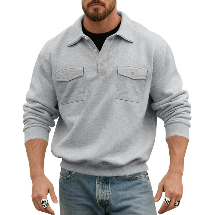 Herren komfortabler Pullover mit praktischen Brusttaschen Aliams
