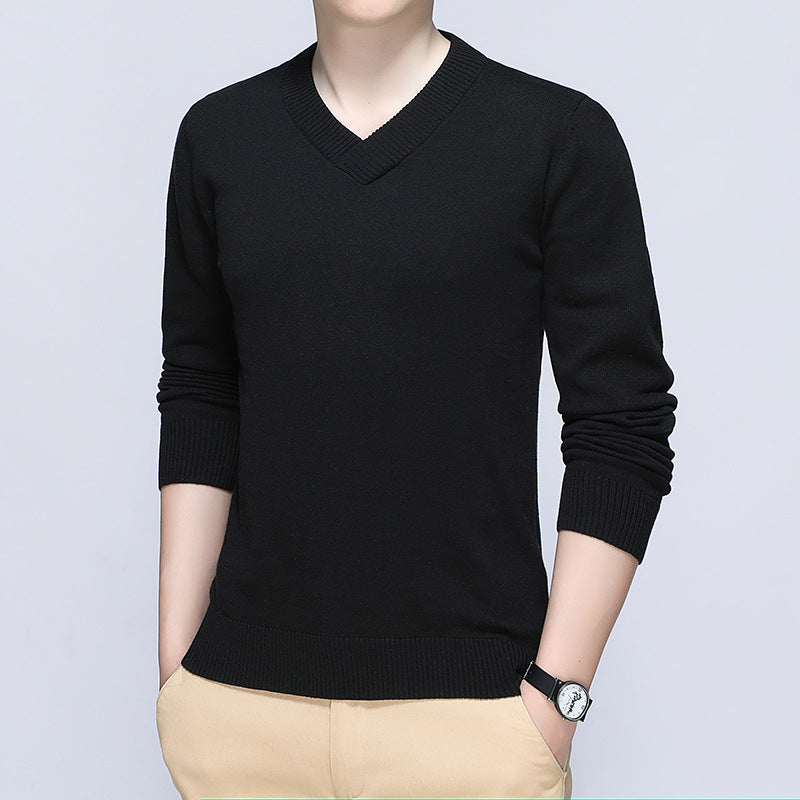 Herren eleganter Pullover mit V-Ausschnitt und feiner Strickstruktur Aliams