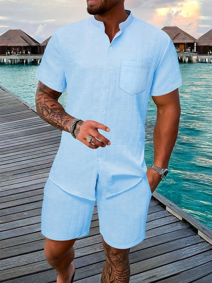 Herren Casual Kurzarm Relaxed Fit Set Aliams