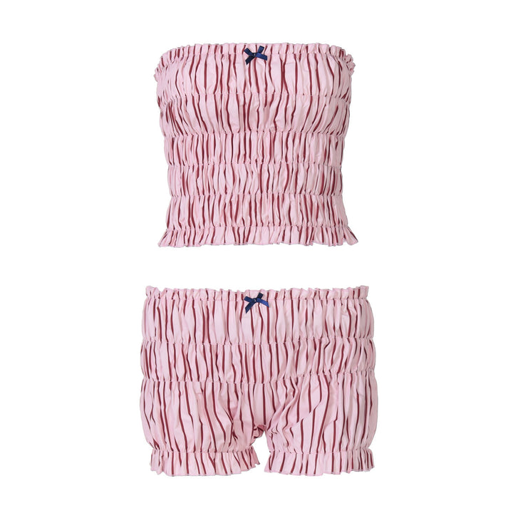 Damen Bandeau-Bikini-Set mit Rüschendetails und verstellbaren Trägern Aliams