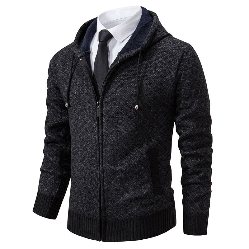 Herren stylische Jacke mit modernem Wabenmuster und Kapuze Aliams