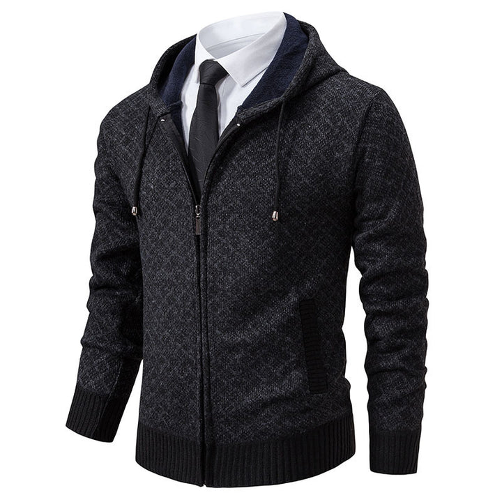 Herren stylische Jacke mit modernem Wabenmuster und Kapuze Aliams