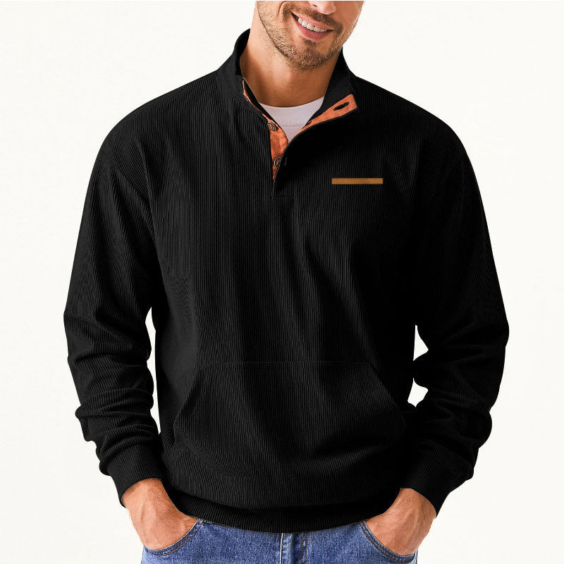 Herren Hochwertiger Pullover mit halbem Reißverschluss und komfortabler Passform Aliams