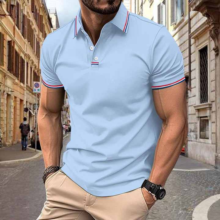Herren elegantes und sportliches Polohemd mit strukturiertem Kragen Aliams