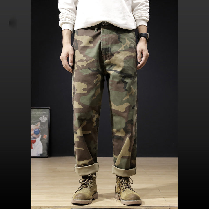 Herren Cargohose mit modernen Camouflage-Details und bequemen Schnitt Aliams