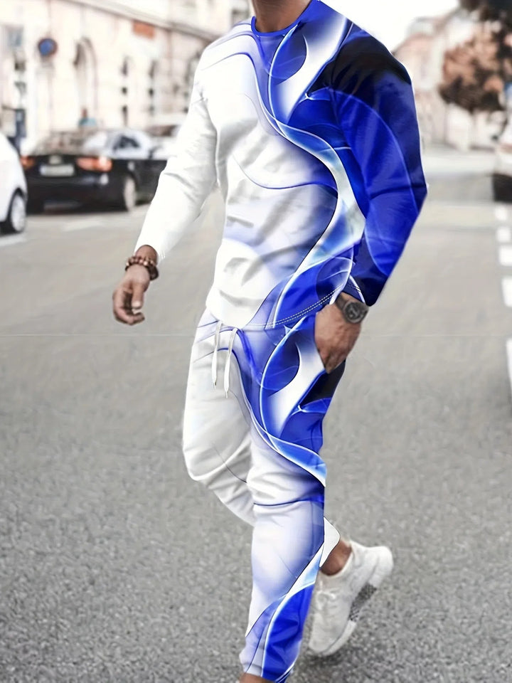 Herren Sportliches Lifestyle-Outfit mit kreativem Muster und bequemer Passform Aliams