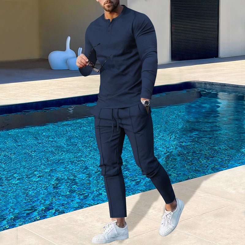 Herren Baumwoll-Jogginganzug mit atmungsaktiven Eigenschaften und modischem Schnitt Aliams