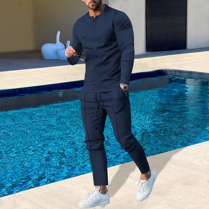 Herren Baumwoll-Jogginganzug mit atmungsaktiven Eigenschaften und modischem Schnitt Aliams