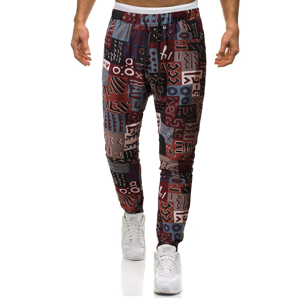 Herren Cargohose mit urbanem Print und elastischem Bund Aliams