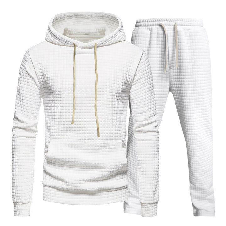 Herren Sportlicher Hoodie und Jogginghose Set aus strukturiertem Material Aliams