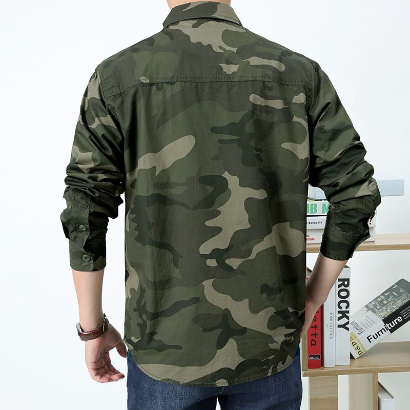 Herren Camouflage Sicherheitshemd mit Brusttaschen Aliams