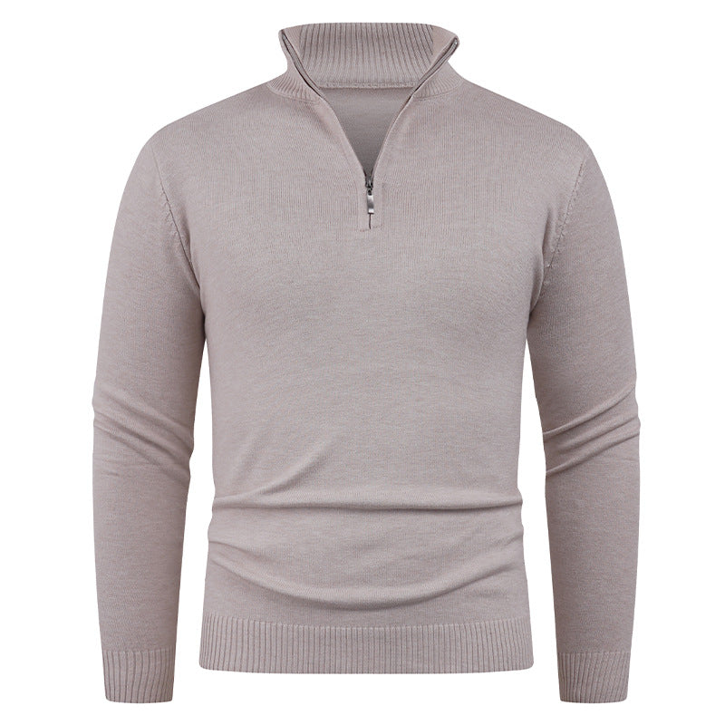 Herren Strickpullover mit hohem Kragen und praktischem Reißverschluss Aliams
