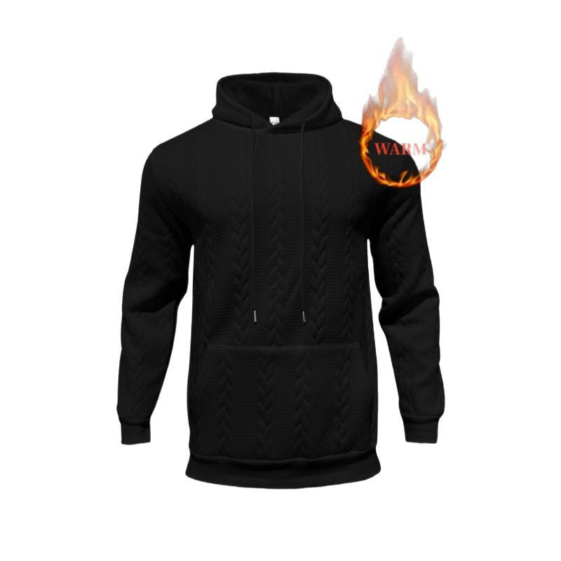 Herren Thermo Kapuzenpullover mit strukturiertem Innenfutter und praktischen Taschen Aliams
