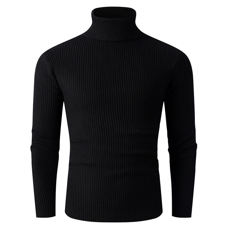 Herren Rollkragenpullover aus feinem Rippstrick Aliams