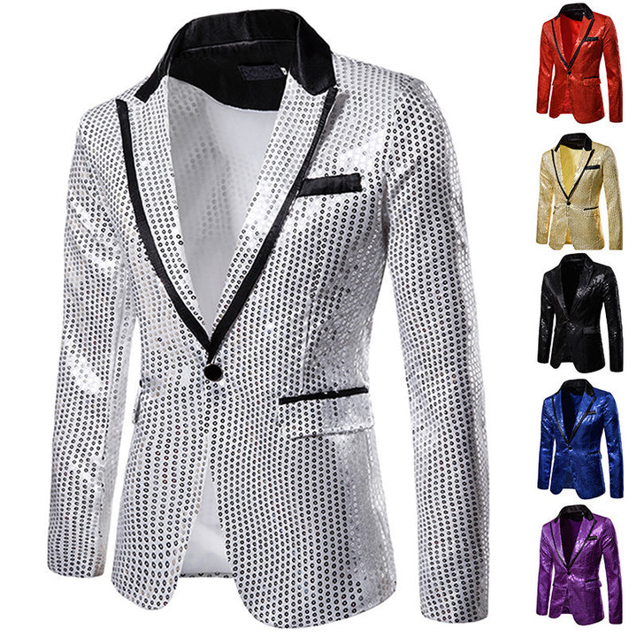 Herren glitzernder Pailletten Blazer Aliams