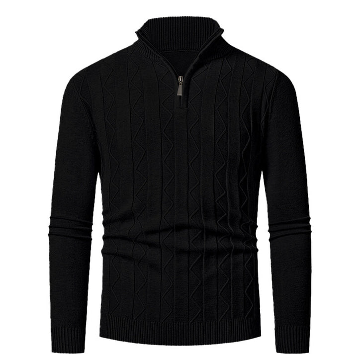 Herren Strickpullover mit stylischem Reißverschluss und Zopfmuster Aliams