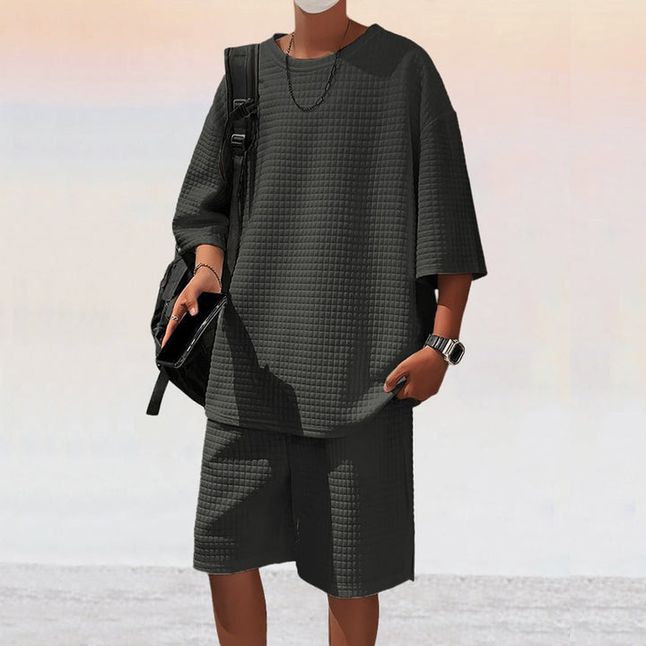 Herren Freizeitsport Set aus locker sitzendem Oberteil mit atmungsaktiven Shorts Aliams