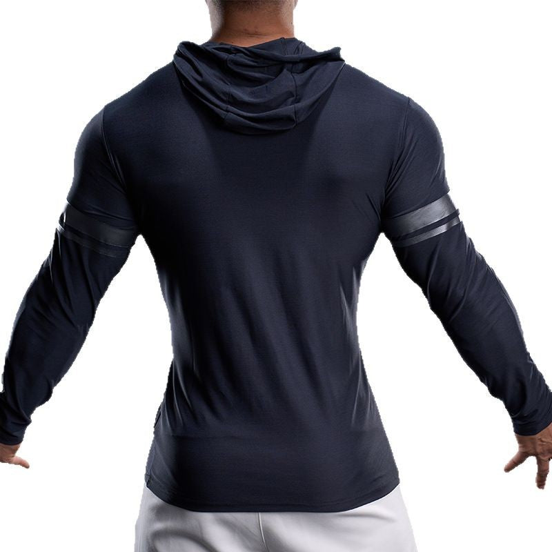 Herren sportliches Langarm-Hoodie-Shirt Aliams