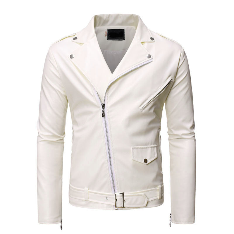 Herren stylische Bikerjacke aus hochwertigem Kunstleder Aliams