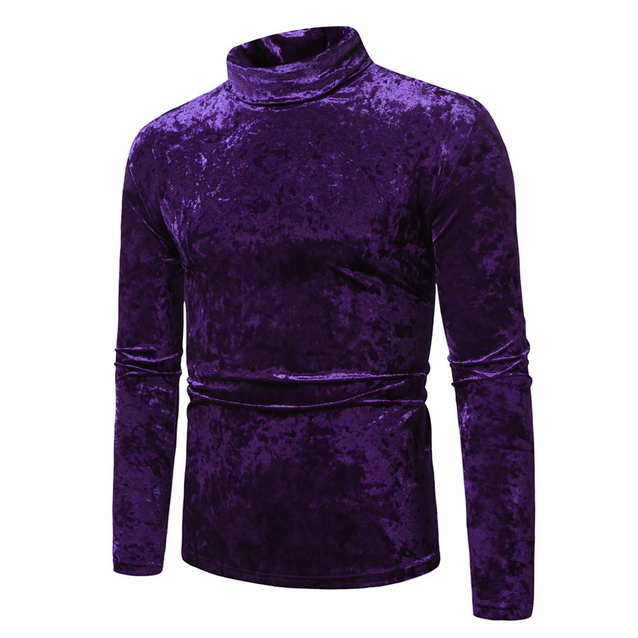 Herren Eleganter Rollkragenpullover aus weichem Samtstoff Aliams
