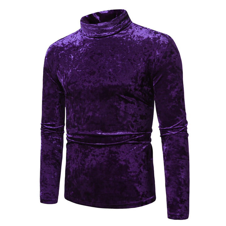 Herren Eleganter Rollkragenpullover aus weichem Samtstoff Aliams