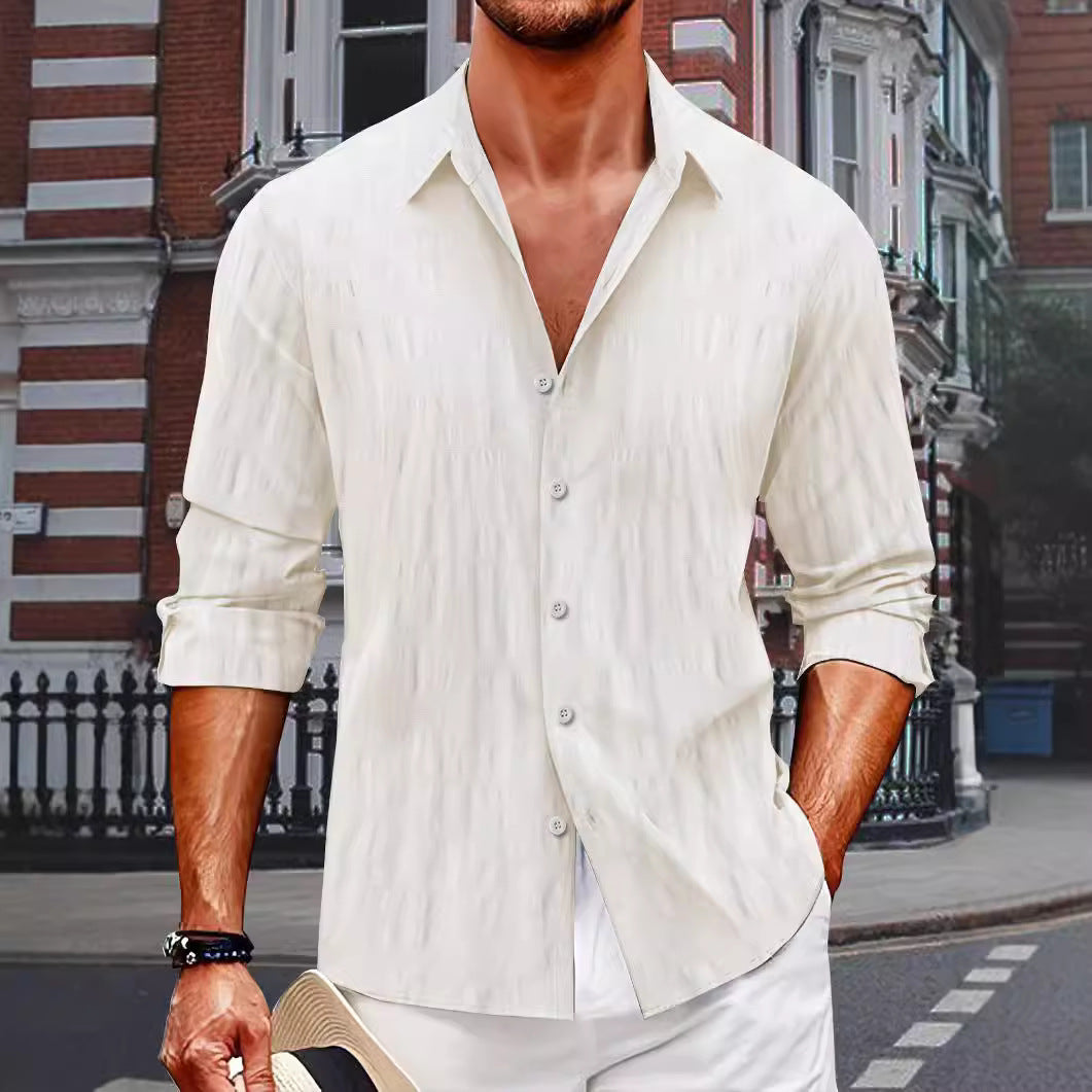 Herren stylische Langarmhemd Aliams