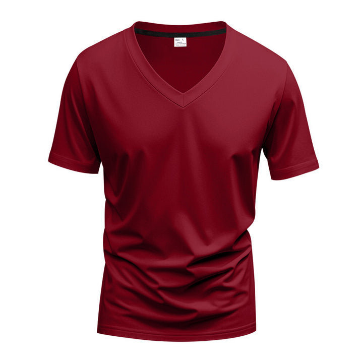 Herren V-Ausschnitt T-Shirt aus atmungsaktiver und schnelltrocknender Baumwolle Aliams