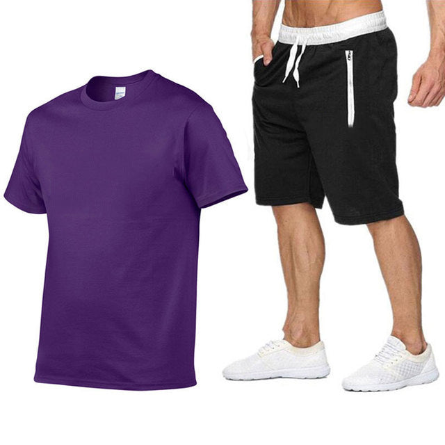 Herren sportliches T-Shirt und bequeme Shorts im lässigen Stil Aliams