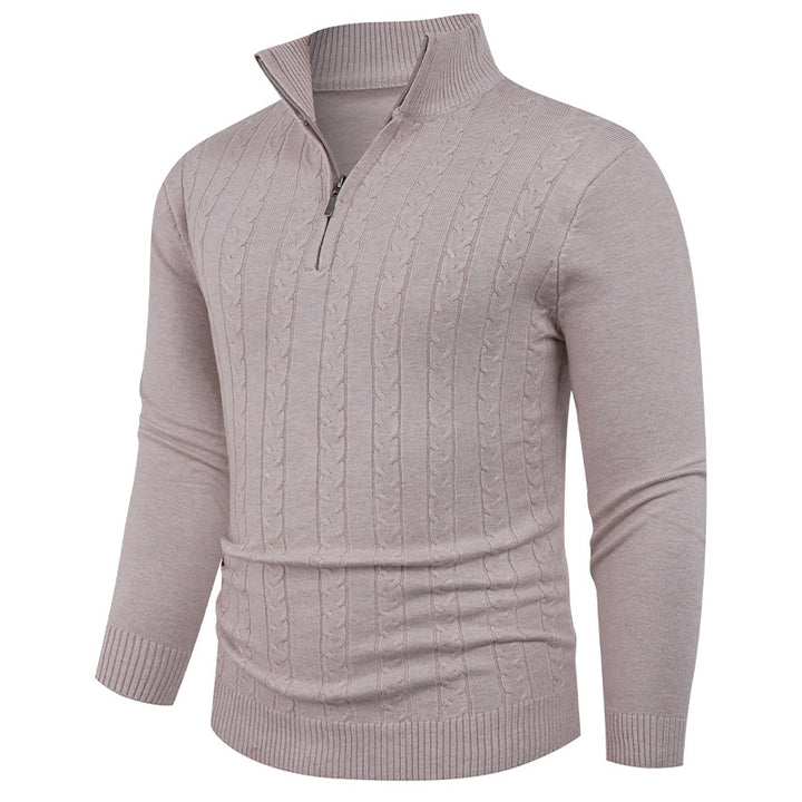Herren Strukturierter Pullover mit ZIP-Kragen Aliams