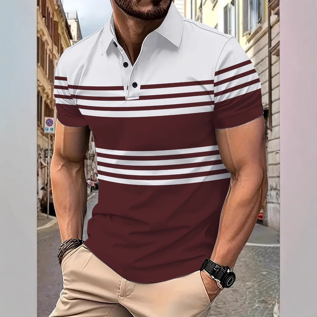 Herren Poloshirt mit modernen Streifen und hochwertigen Materialien Aliams