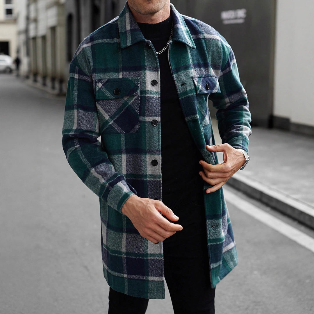 Herren Flanellhemdjacke im karierter Design mit praktischen Taschen Aliams