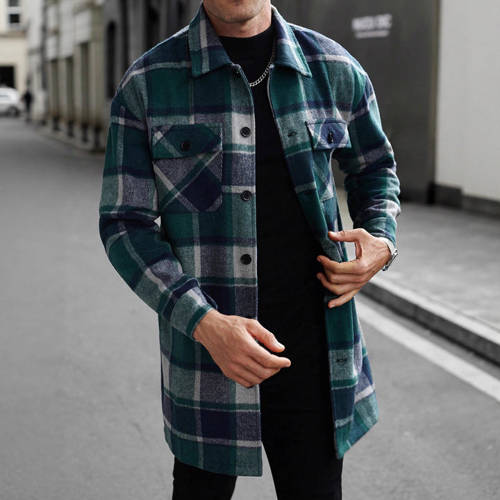 Herren Flanellhemdjacke im karierter Design mit praktischen Taschen Aliams