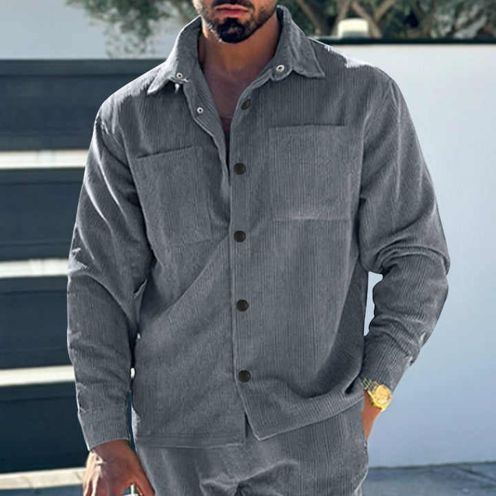 Herren Strukturierte Flaneljacke Aliams