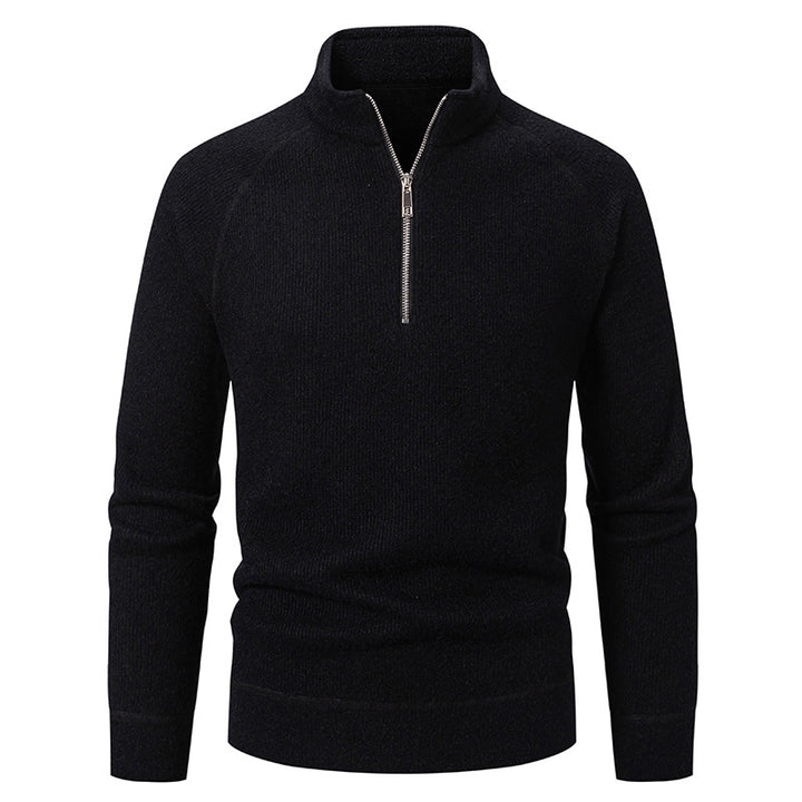 Herren Rollkragenpullover mit modernem Reißverschluss und strukturiertem Design Aliams