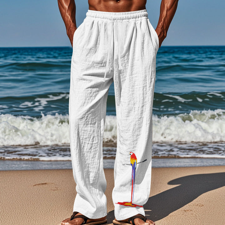 Herren Strandhose aus leichtem, atmungsaktivem Gewebe mit buntem Print Aliams