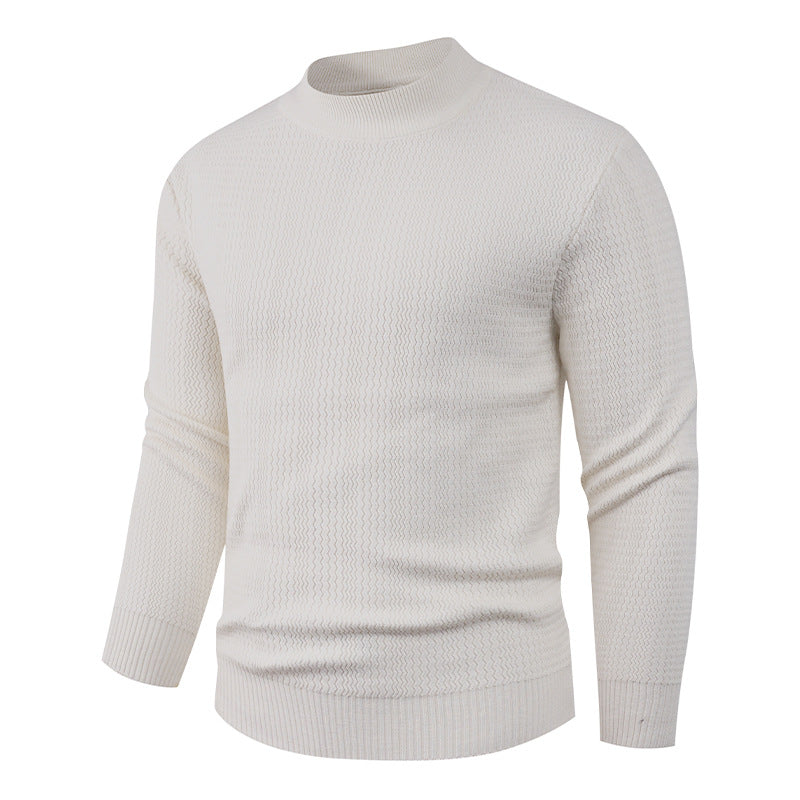 Herren Strukturpullover mit hochgeschlossenem Kragen und modischem Design Aliams