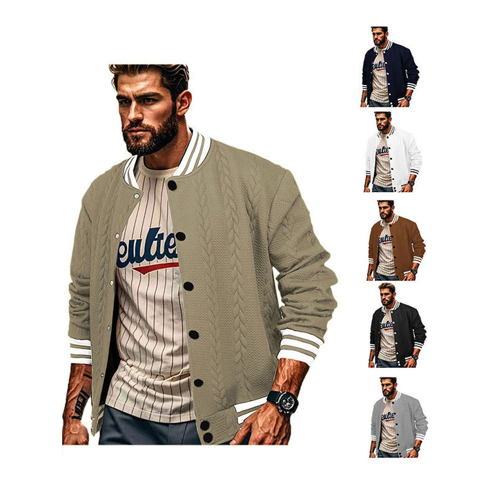 Herren Sportswear-Bomberjacke mit strukturiertem Design und Kontraststreifen Aliams