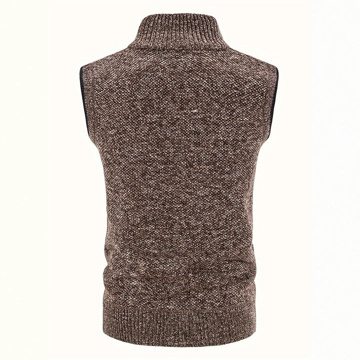 Herren Strickweste mit hohem Kragen und seitlichen Taschen Aliams