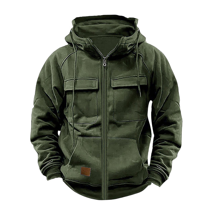 Herren Utility-Hoodie mit praktischen Taschen und Reißverschluss Aliams