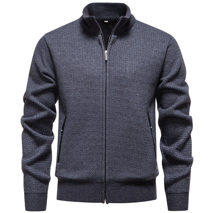 Herren Strickjacke mit modernem Zipper und seitlichen Reißverschlusstaschen Aliams